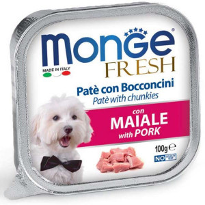 MONGE DOG FRESH PORK suņu konservi pastēte Cūkgaļa 100g